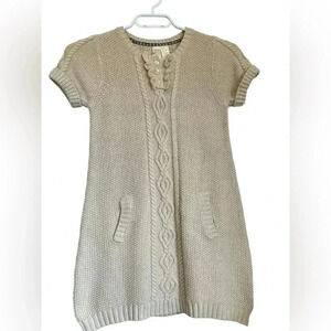 Strawberry Faire girls cream knit dress,  size 6, EUC